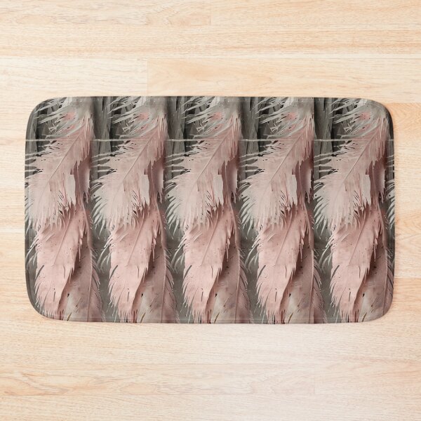Item preview, Flowing Gray and Pink Feather Pattern in a Vertical Design designed and sold by Glam-OOTD.