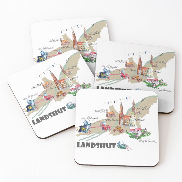 Item preview, Landshut Bayern - Map of the medieval old town with highlights designed and sold by artshop77.