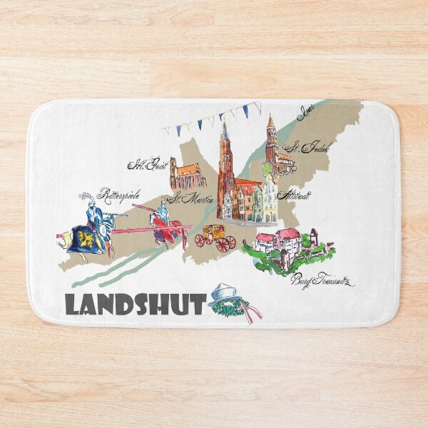Item preview, Landshut Bayern - Map of the medieval old town with highlights designed and sold by artshop77.
