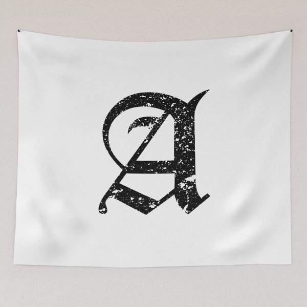 Item preview, Capital Letter A - Eroded / Distressed Gothic Blackletter Script / Old English Font (Black) designed and sold by STUDIO-72.