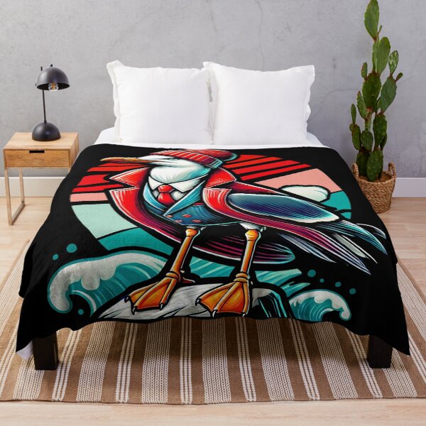 Item preview, Trendy Seagull Illustration - Stylish Coastal Art with Beanie and Red Jacket designed and sold by DrawHandArt.