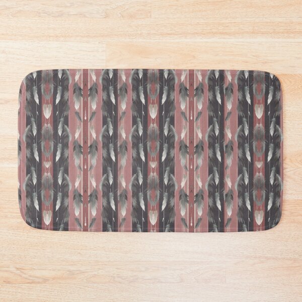Item preview, White Feather Pattern on a Pink and Gray Vertical Background designed and sold by Glam-OOTD.