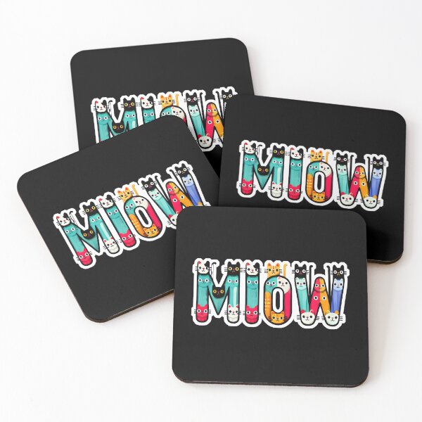 Item preview, Colorful MEOW Typography Design – Cute Cat-Themed Illustration for Pet Lovers designed and sold by DrawHandArt.