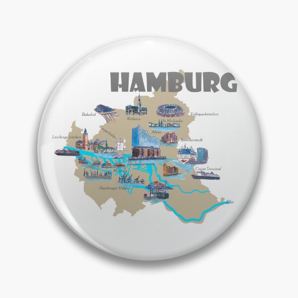Item preview, Hamburg Highlights Sights Map designed and sold by artshop77.