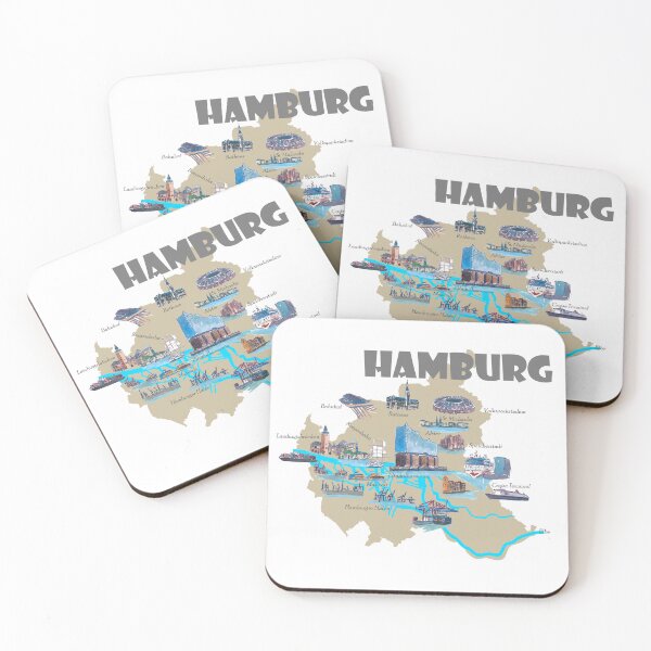 Item preview, Hamburg Highlights Sights Map designed and sold by artshop77.