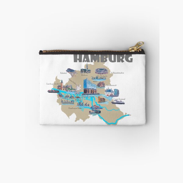 Item preview, Hamburg Highlights Sights Map designed and sold by artshop77.