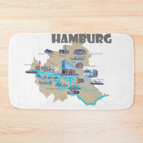 Item preview, Hamburg Highlights Sights Map designed and sold by artshop77.