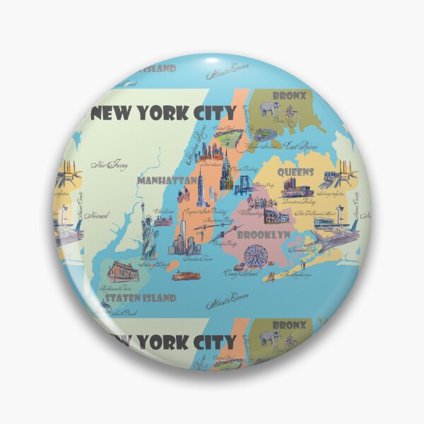 Artikelvorschau, New York City NY Highlights Map entworfen und verkauft von artshop77.