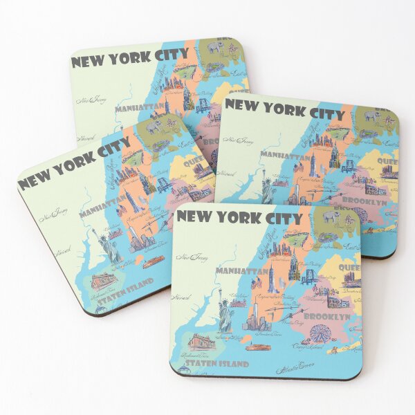 Item preview, New York City NY Highlights Map designed and sold by artshop77.