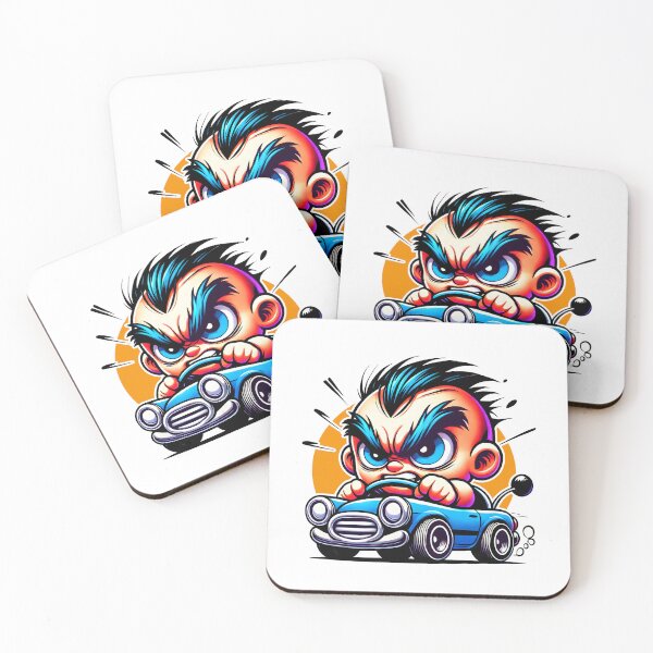 Item preview, Funny Angry Driver Cartoon – Hilarious Road Rage Car Art for Auto Enthusiasts & Gamers designed and sold by DrawHandArt.