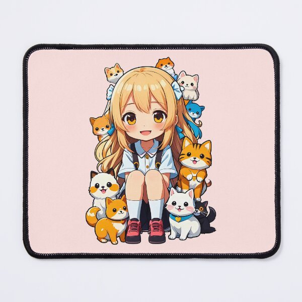 Item preview, Adorable Kawaii Anime Girl Cute Cats Pet Parade designed and sold by BorgSpareParts.