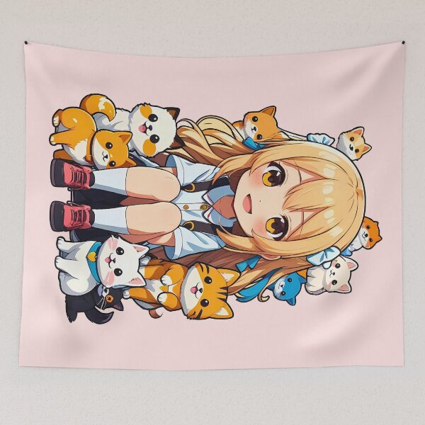 Item preview, Adorable Kawaii Anime Girl Cute Cats Pet Parade designed and sold by BorgSpareParts.