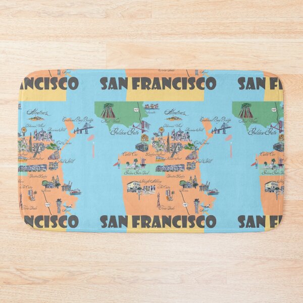 Item preview, San Francisco California Highlights Maps designed and sold by artshop77.