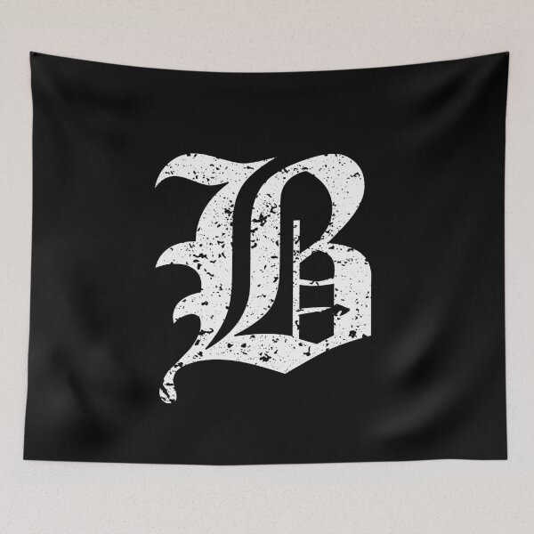 Item preview, Capital Letter B - Eroded / Distressed Gothic Blackletter Script / Old English Font (White) designed and sold by STUDIO-72.