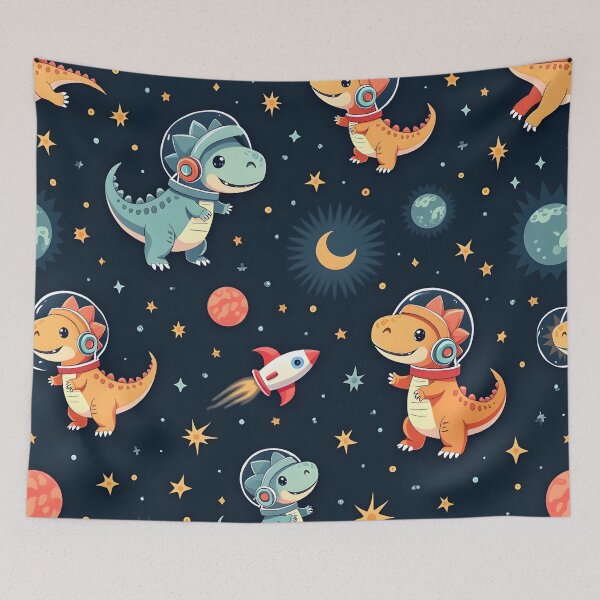 Item preview, Outer Space Dinosaurs Seamless Pattern designed and sold by LoopNLayer.