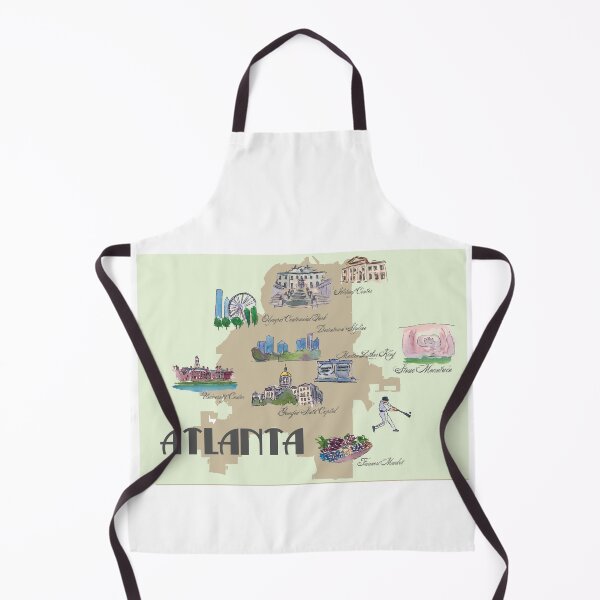 Item preview, Atlanta Georgia USA Retro Map with Attractions designed and sold by artshop77.