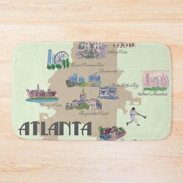 Item preview, Atlanta Georgia USA Retro Map with Attractions designed and sold by artshop77.