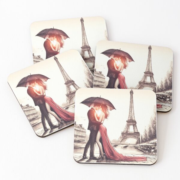 Item preview, Romantic Embrace Under Parisian Skies designed and sold by inkNext.