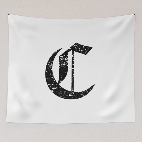 Item preview, Capital Letter C - Eroded / Distressed Gothic Blackletter Script / Old English Font (Black) designed and sold by STUDIO-72.