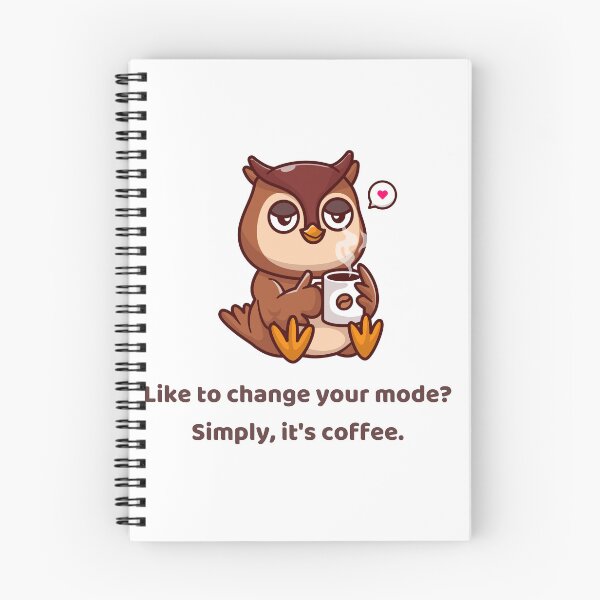 Item preview, Cute Sleepy Owl Drinking Coffee designed and sold by Aya's Graphics.