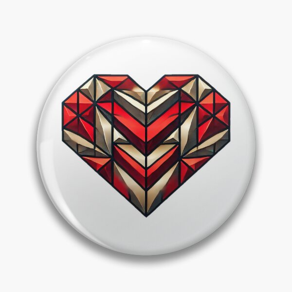 Item preview, Geometric Heart with Red, and Beige Polygonal Shapes - Modern Abstract Love designed and sold by KreaDesignOne.