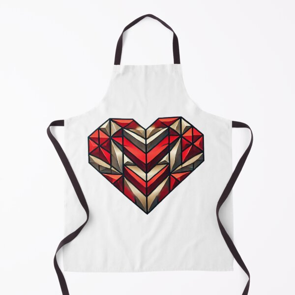 Item preview, Geometric Heart with Red, and Beige Polygonal Shapes - Modern Abstract Love designed and sold by KreaDesignOne.