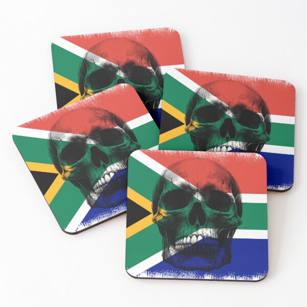 Item preview, SOUTH AFRICA SKULL FLAG NATION RAREART COUNTRY HALLOWEEN #ogirdor designed and sold by ogirdorgraphics.