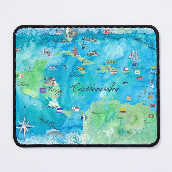 Item preview, Caribbean Sea Vintage Travel Map designed and sold by artshop77.