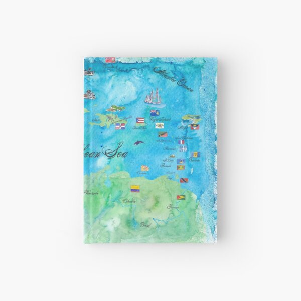 Item preview, Caribbean Sea Vintage Travel Map designed and sold by artshop77.