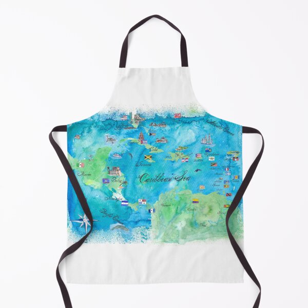 Item preview, Caribbean Sea Vintage Travel Map designed and sold by artshop77.