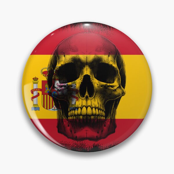 Item preview, SPAIN SKULL FLAG NATION RAREART COUNTRY HALLOWEEN #ogirdor designed and sold by ogirdorgraphics.