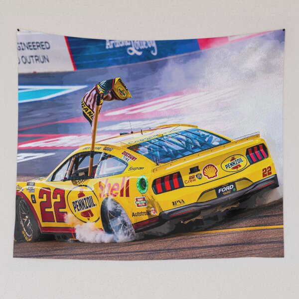 Item preview, Joey Logano celebrating his victory at the Phoenix Raceway abstract designed and sold by Rodissimus1984.