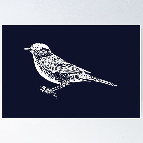 Item preview, Eurasian Blackcap White Design  designed and sold by designsasstultd.