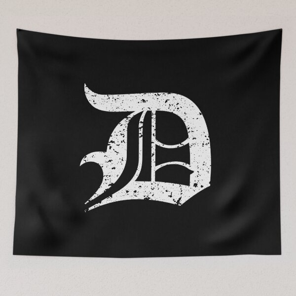 Item preview, Capital Letter D - Eroded / Distressed Gothic Blackletter Script / Old English Font (White) designed and sold by STUDIO-72.