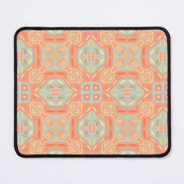 Item preview, Teal and Burnt Orange Tile designed and sold by JaiRoseDesigns.