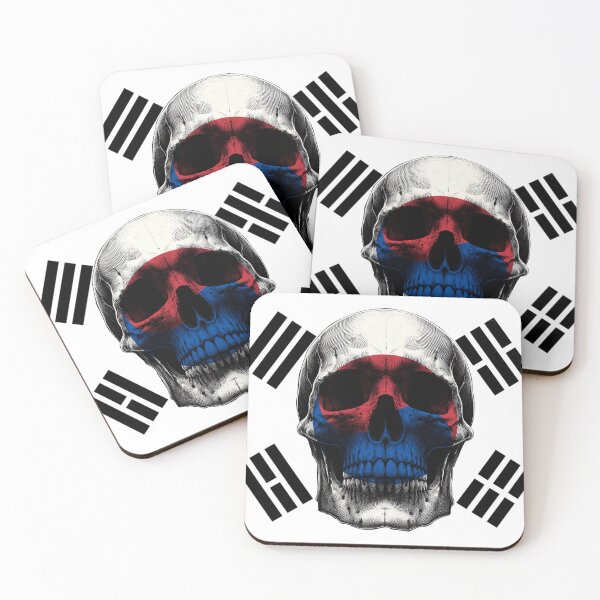 Item preview, SOUTH COREA SKULL FLAG NATION RAREART COUNTRY HALLOWEEN #ogirdor designed and sold by ogirdorgraphics.