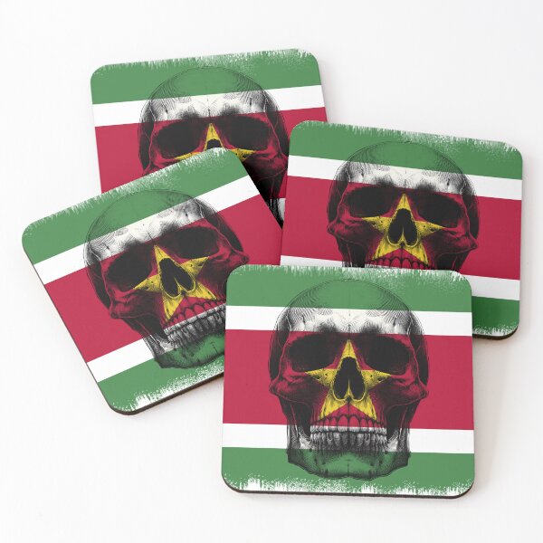 Item preview, SURINAME SKULL FLAG NATION RAREART COUNTRY HALLOWEEN #ogirdor designed and sold by ogirdorgraphics.