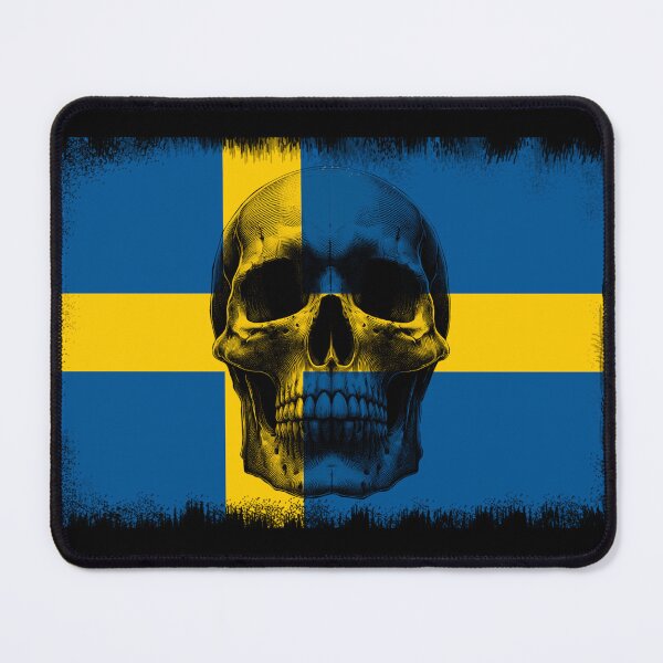 Item preview, SWEDEN SKULL FLAG NATION RAREART COUNTRY HALLOWEEN #ogirdor designed and sold by ogirdorgraphics.