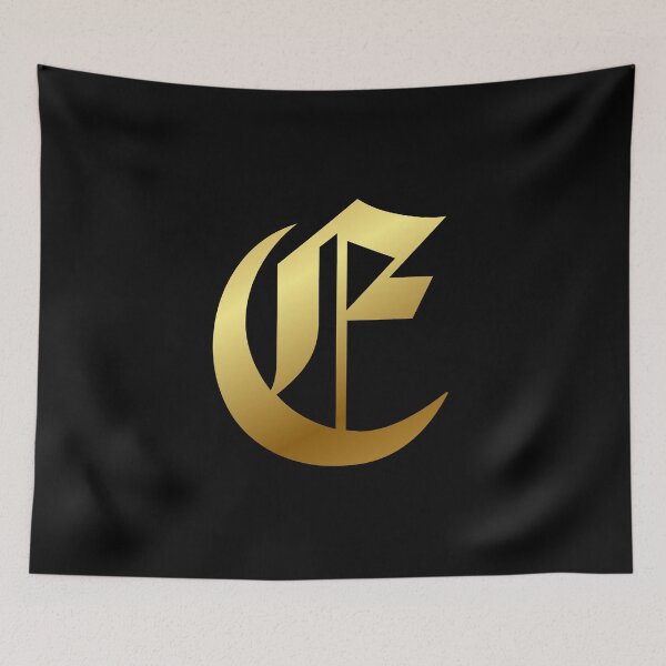 Item preview, Capital Letter E - Foil Gold Effect Gothic Blackletter Script / Old English Font designed and sold by STUDIO-72.