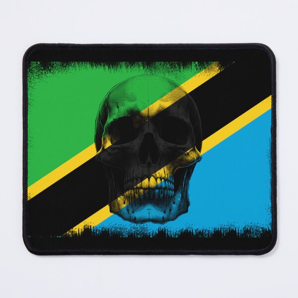 Item preview, TANZANIA SKULL FLAG NATION RAREART COUNTRY HALLOWEEN #ogirdor designed and sold by ogirdorgraphics.