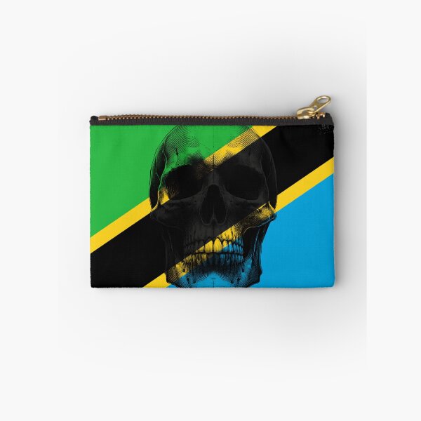 Item preview, TANZANIA SKULL FLAG NATION RAREART COUNTRY HALLOWEEN #ogirdor designed and sold by ogirdorgraphics.