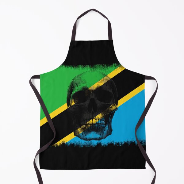 Item preview, TANZANIA SKULL FLAG NATION RAREART COUNTRY HALLOWEEN #ogirdor designed and sold by ogirdorgraphics.