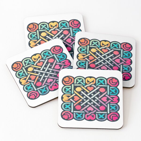 Item preview, Vibrant Symmetrical Patterns with Luminous Mosaic Effect and Abstract Symbols - Modern Harmony designed and sold by KreaDesignOne.