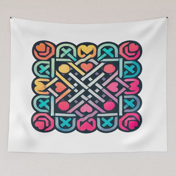 Item preview, Vibrant Symmetrical Patterns with Luminous Mosaic Effect and Abstract Symbols - Modern Harmony designed and sold by KreaDesignOne.