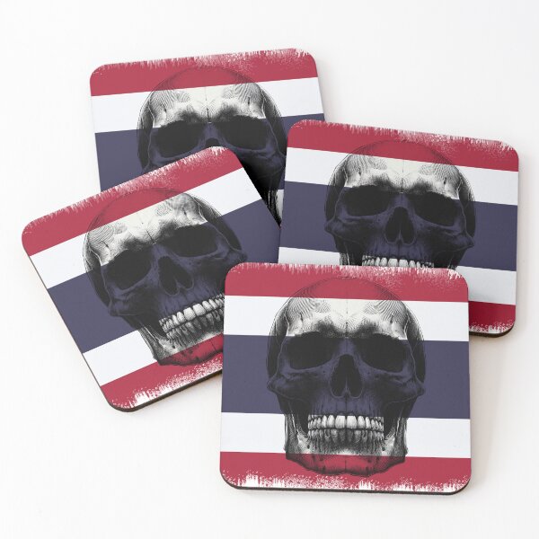 Item preview, THAILAND SKULL FLAG NATION RAREART COUNTRY HALLOWEEN #ogirdor designed and sold by ogirdorgraphics.