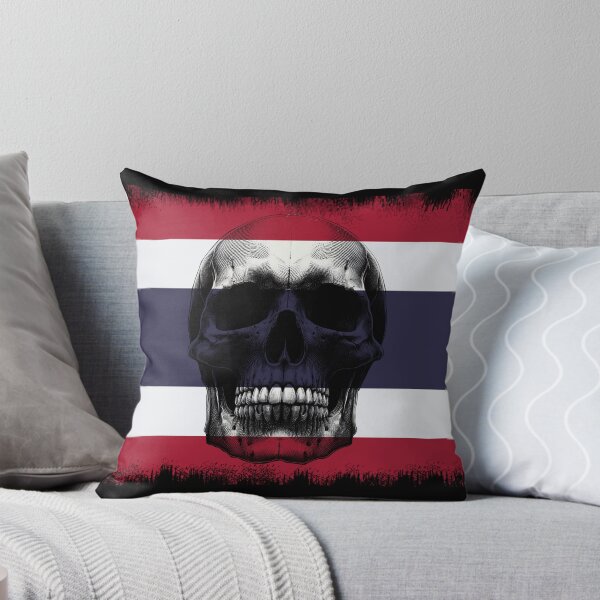 Item preview, THAILAND SKULL FLAG NATION RAREART COUNTRY HALLOWEEN #ogirdor designed and sold by ogirdorgraphics.