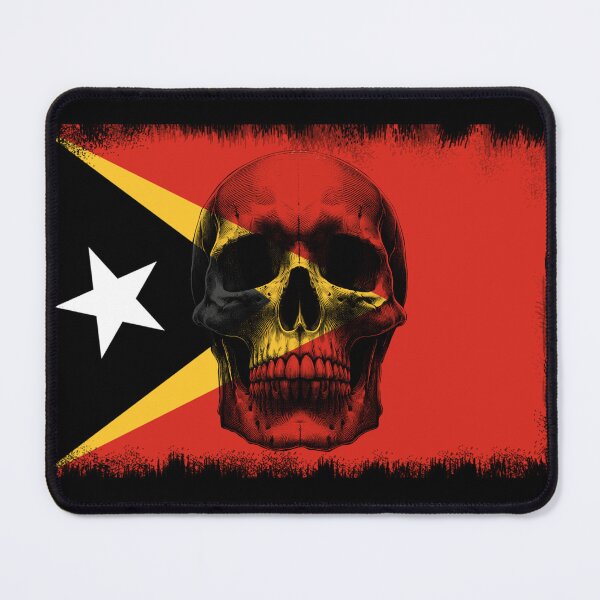 Item preview, TIMOR-LESTE SKULL FLAG NATION RAREART COUNTRY HALLOWEEN #ogirdor designed and sold by ogirdorgraphics.