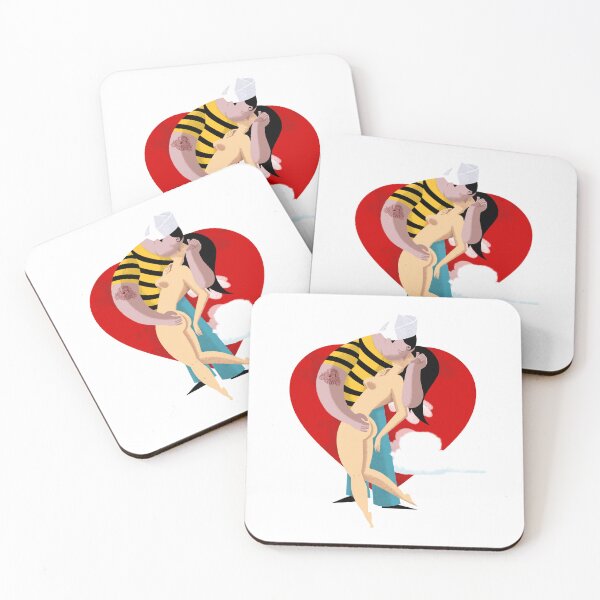 Item preview, Kiss Couple in Love. Modern Romantic Illustration designed and sold by ParissiFriends.