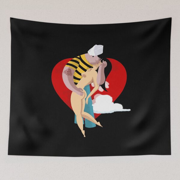 Item preview, Kiss Couple in Love. Modern Romantic Illustration designed and sold by ParissiFriends.
