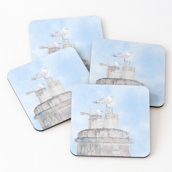 Item preview, Seagulls on Chimney Pots designed and sold by Lakadaisy.
